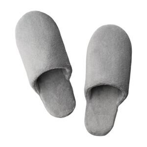 Restoration Hardware Luxury Plus Slippers Size L Mens 10-11 Nickel‎ Gray NEW